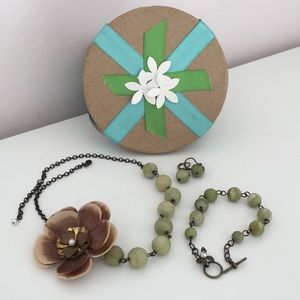 Set: Beaded Necklace, Bracelet & Earrings